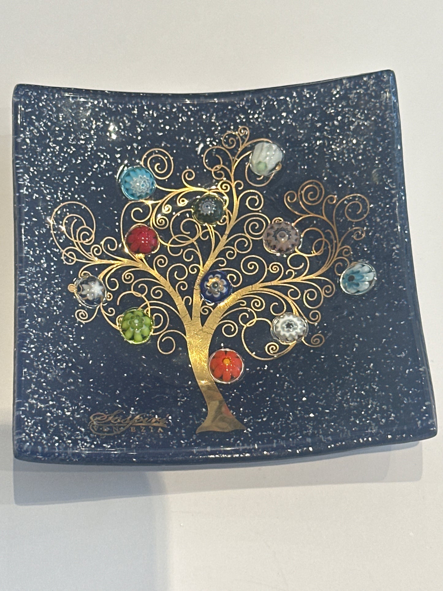 Petite Assiette noire en Verre - Sospiri Venezia - Arbre de Vie (Copie)