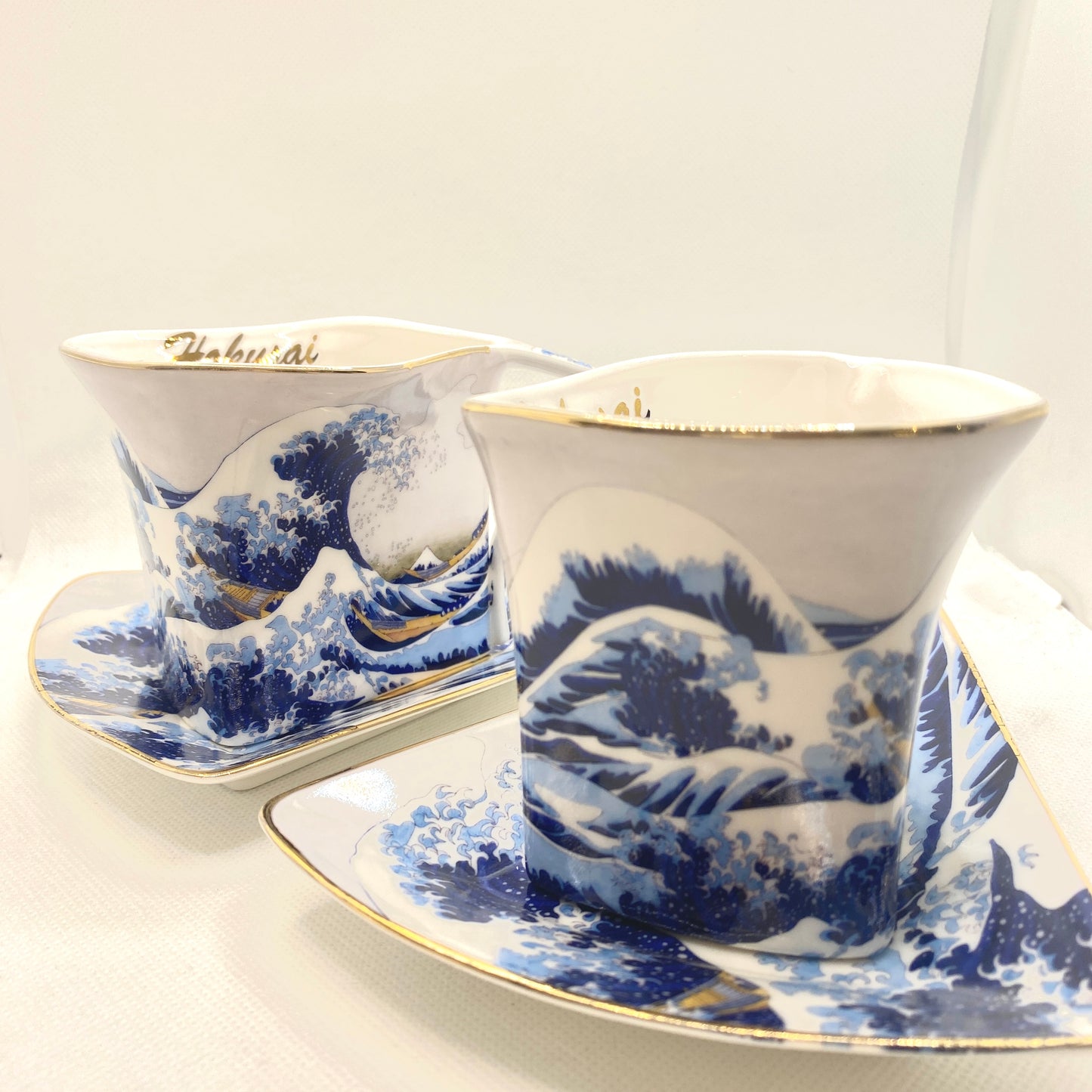 Ensemble 2 Tasses Triangulaire - La Vague Hokusai